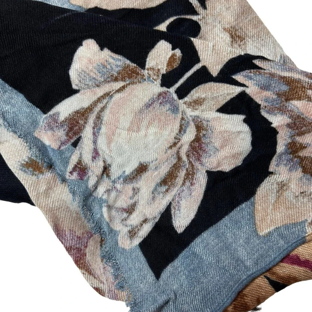 INC‎ International Concepts Gorgeous Floral Pashmina Black New